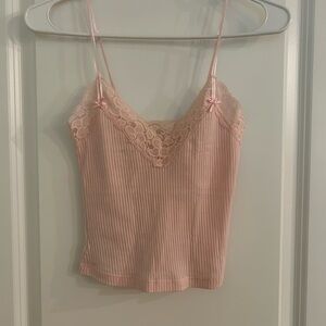 COCOT Light Pink Ribbed Camisole, Women’s XS